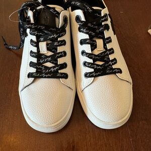 New white Karl lagerfield tennis shoes sz 6.5